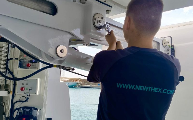 Newthex provides superyacht maintenance in Genoa, including tender garage door service, inspections, repairs, and global aftermarket support for marine systems.